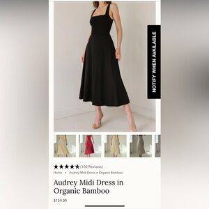 AYM Studio Audrey Dress in Organic Bamboo - Black NWT